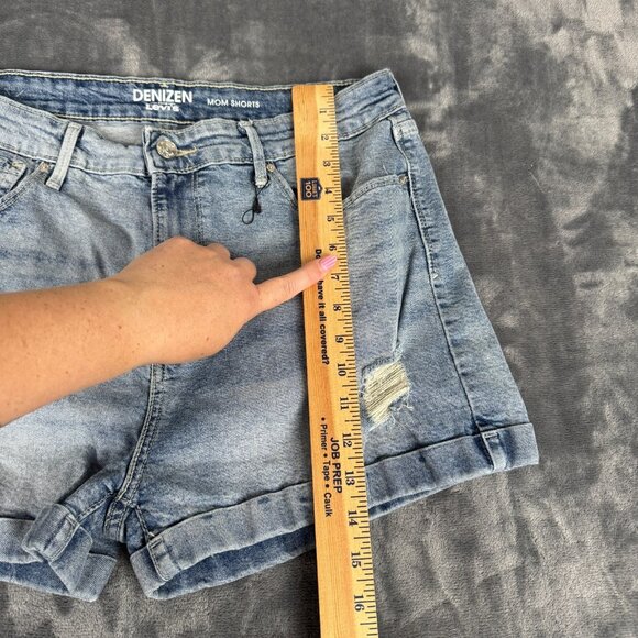 DENIZEN From Levi’s MOM SHORTS Size 15 W32 Distressed Denim Cuffed Juniors Women - Picture 6 of 10